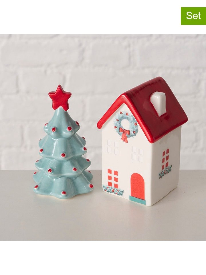 Boltze Dekoracje (2 szt.) "Nilla" w kolorze czerwono-miętowym rozmiar: onesize