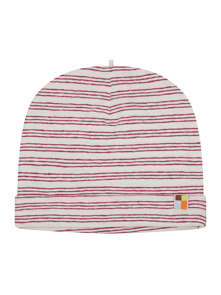 loud + proud Czapka beanie w kolorze biało-różowym rozmiar: 110/116