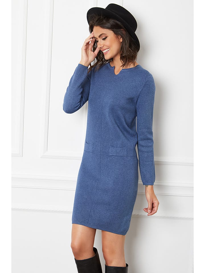 So Cachemire Sukienka "Anir" w kolorze niebieskim rozmiar: L