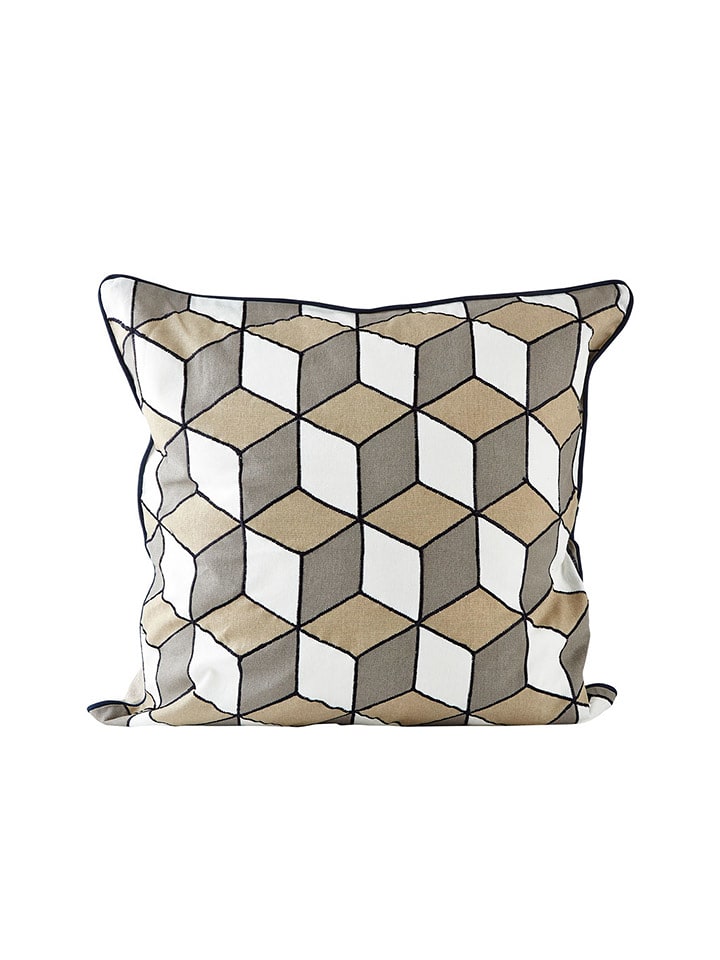 Villa Collection Poduszka w kolorze szaro-białym - 50 x 50 cm rozmiar: onesize