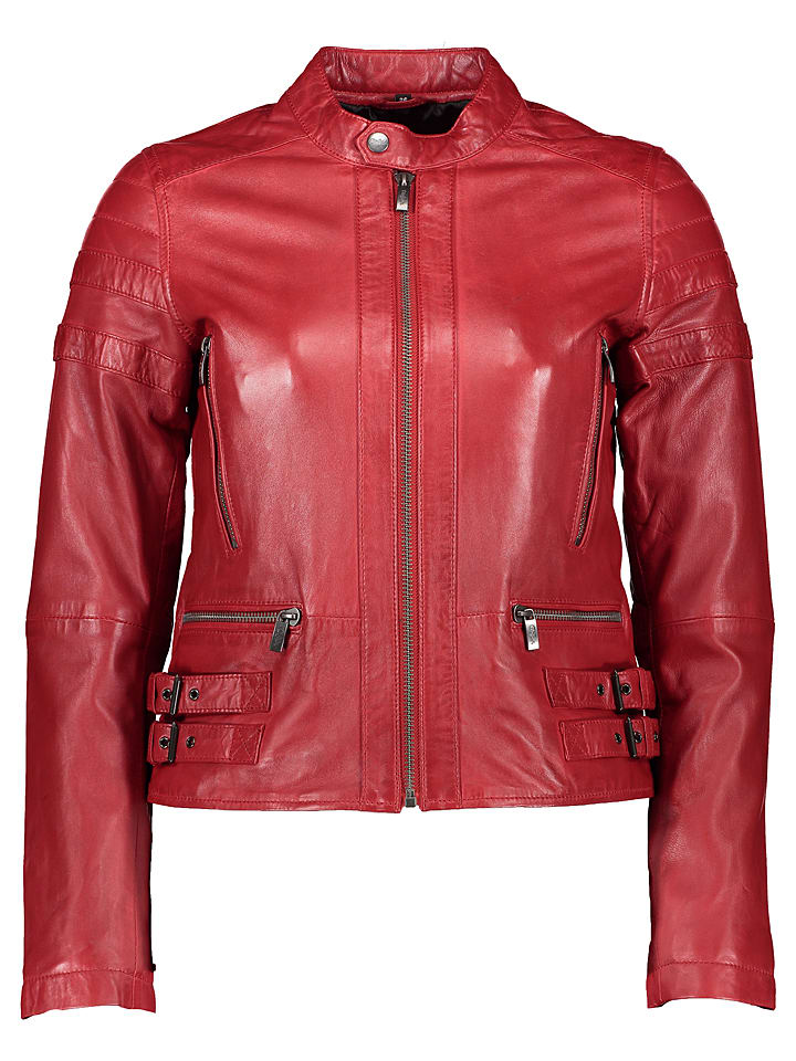 Buffalo Skórzana kurtka w kolorze czerwonym rozmiar: 36