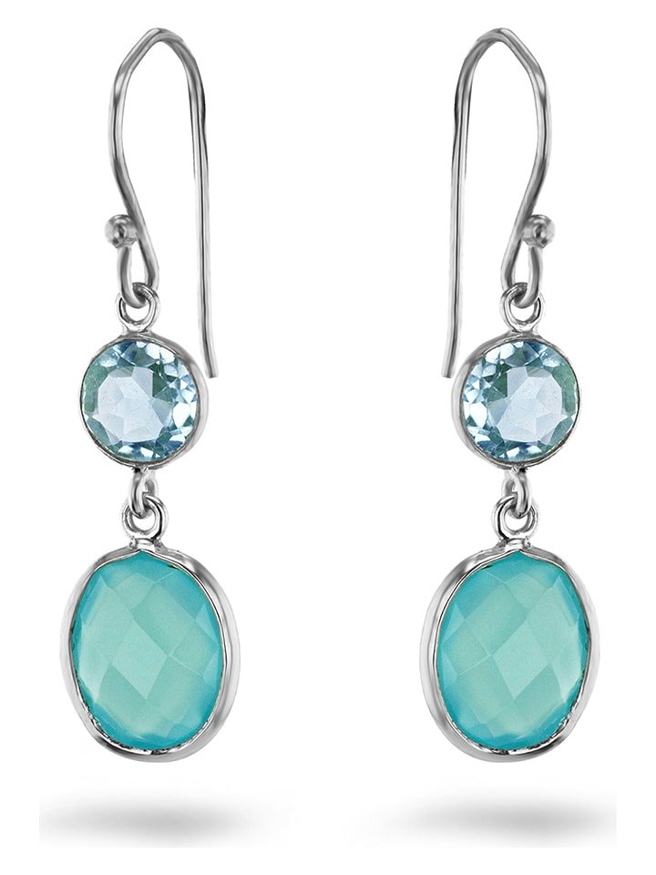 Les Petites Précieuses Srebrne kolczyki z kamieniami szlachetnymi rozmiar: onesize