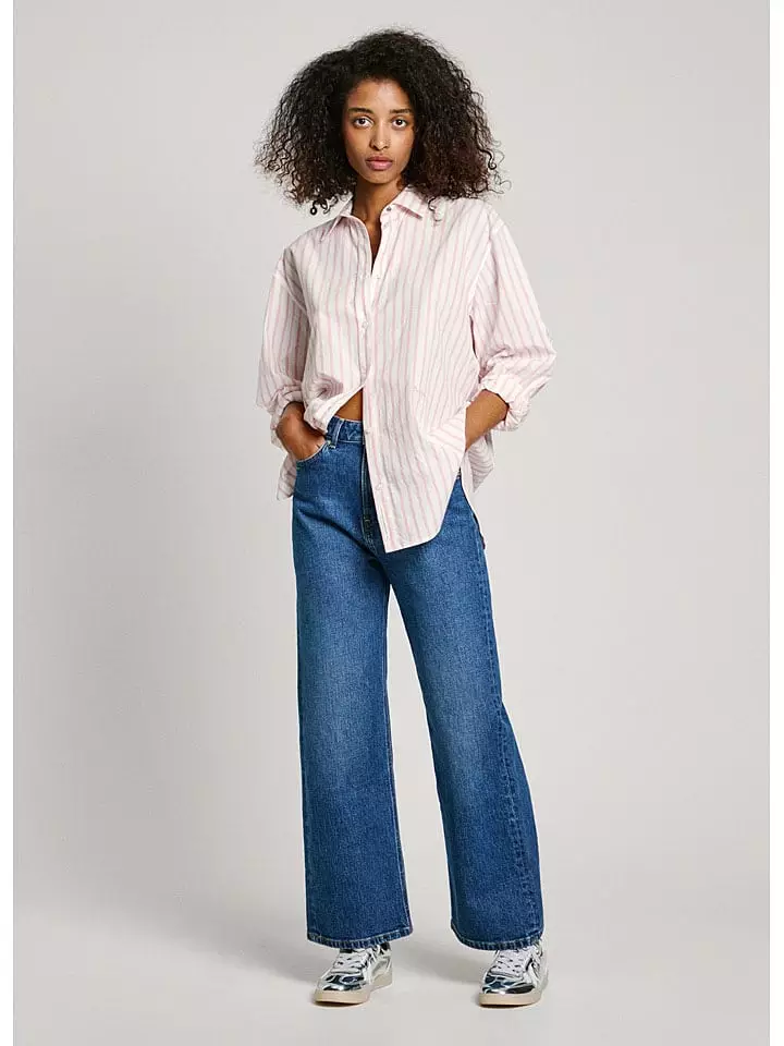 Pepe Jeans Koszula "Artemisa" w kolorze jasnoróżowo-białym rozmiar: S