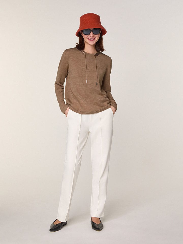 Rodier Wełniany sweter w kolorze jasnobrązowym rozmiar: S