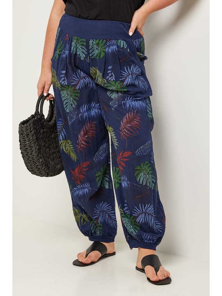 Curvy Lady Spodnie w kolorze granatowo-zielonym rozmiar: 44/46