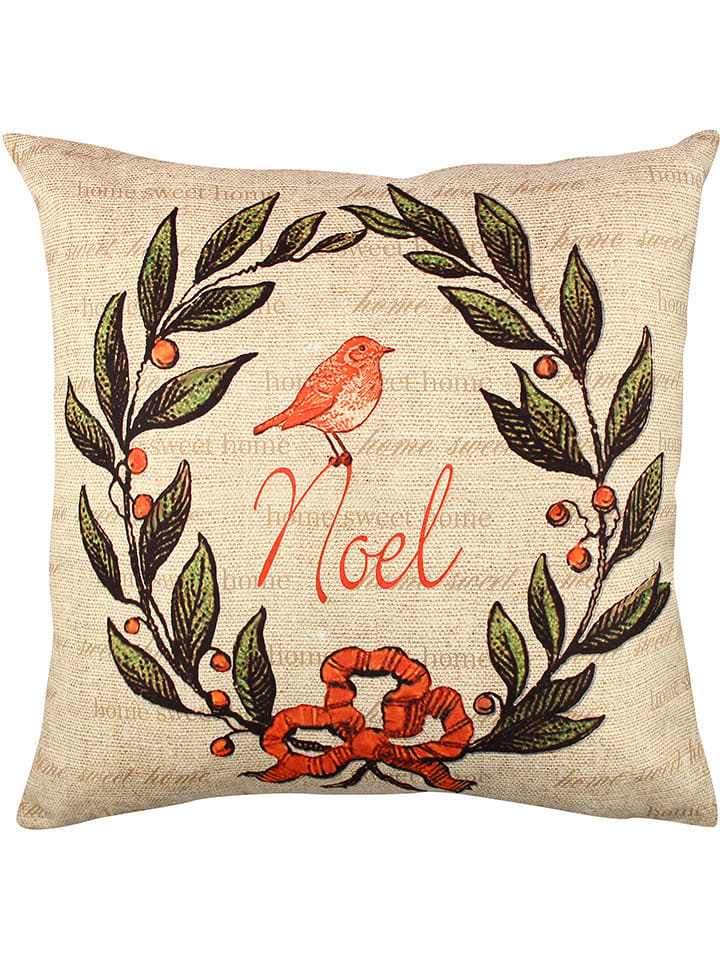 ABERTO DESIGN Poduszka w kolorze beżowo-zielonym rozmiar: 43x43 cm