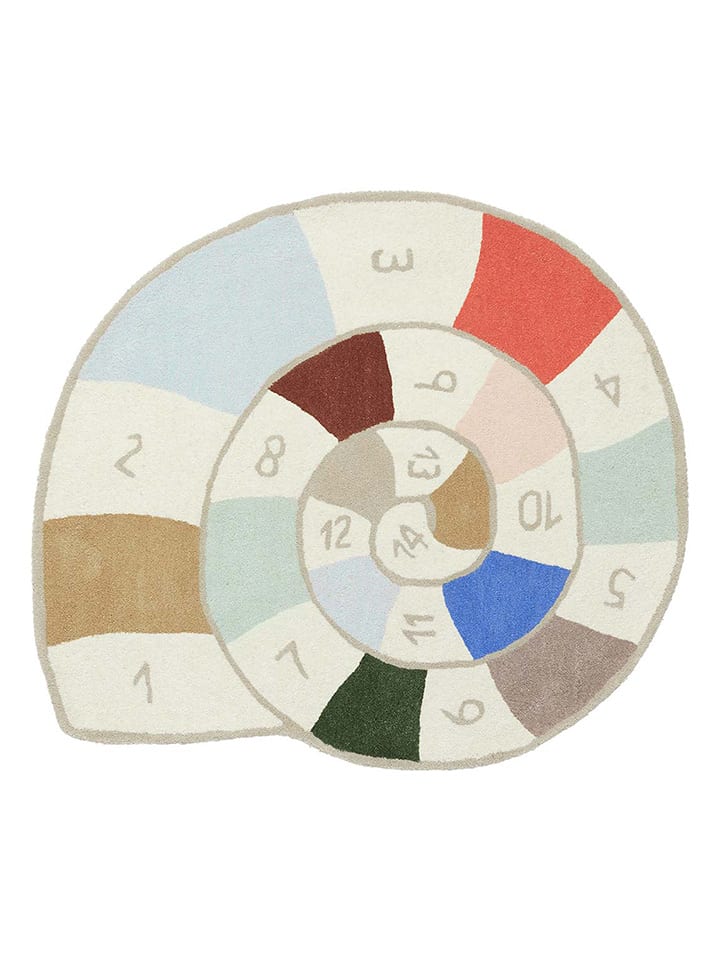 OYOY mini Wełniany dywan ''Nautilus'' ze wzorem - 112 x 100 cm rozmiar: onesize