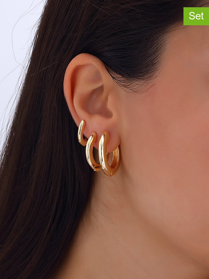 Nakkash Pozłacane kolczyki-kreole (3 szt.) rozmiar: onesize