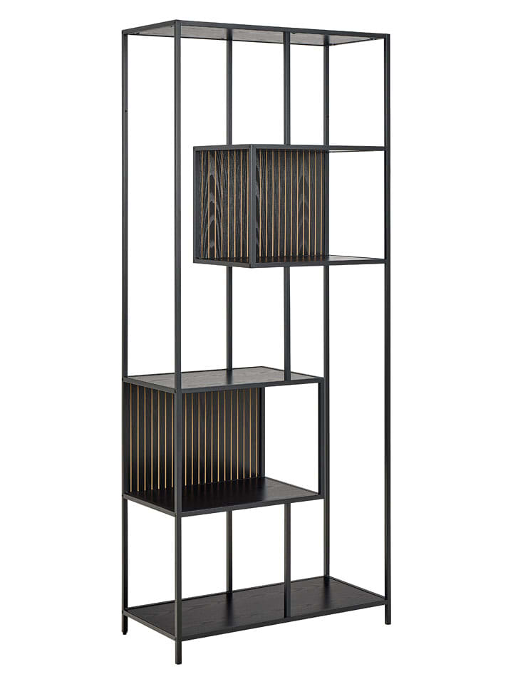 Actona Regał "Seaford" w kolorze czarnym na książki - 77 x 185 x 35 cm rozmiar: onesize