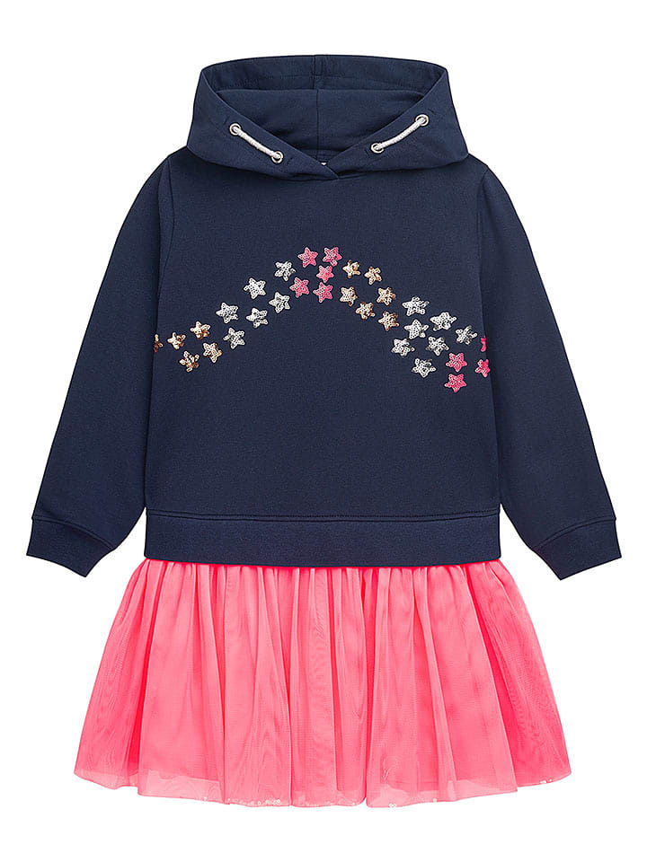 Danamade Sukienka "Matida" w kolorze granatowo-jasnoróżowym rozmiar: 128