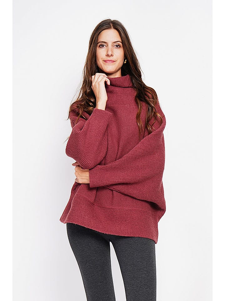 ASSUILI Sweter w kolorze bordowym rozmiar: 34