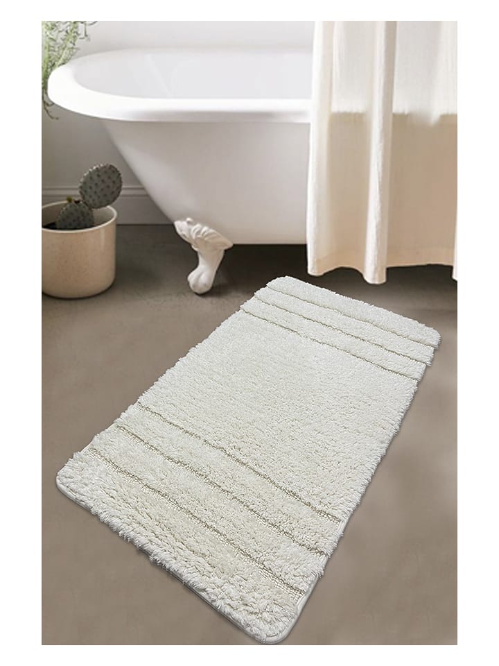 Colourful Cotton Dywanik łazienkowy w kolorze kremowym rozmiar: 80x130 cm