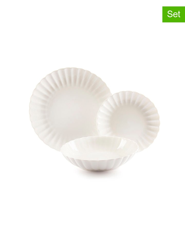 Trendy Kitchen by EXCÉLSA 18-częściowy zestaw talerzy "Elisir" w kolorze białym rozmiar: onesize