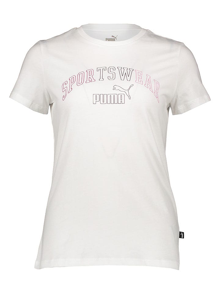 Puma Koszulka "Essentials+" w kolorze białym rozmiar: S