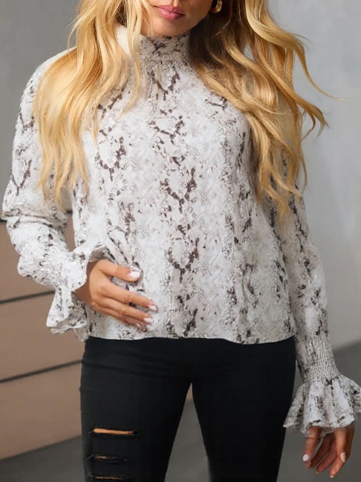 Milan Kiss Bluzka w kolorze biało-brązowym rozmiar: XL