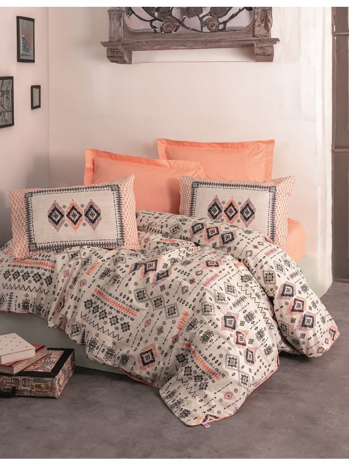 Colourful Cotton Komplet pościeli renforcé w kolorze beżowym rozmiar: 135x200 cm