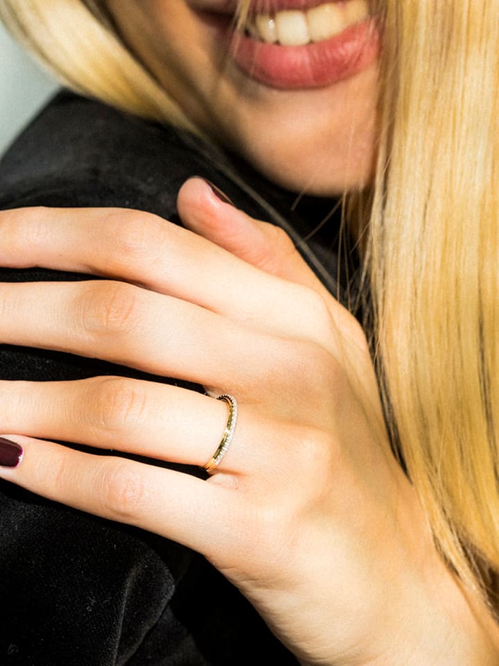 CARATELLI Złoty pierścionek "Alliance Divine" z diamentami rozmiar: 58