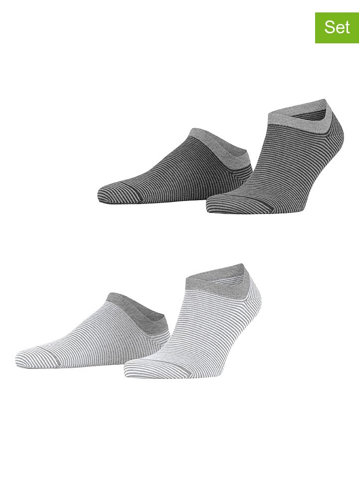 ESPRIT Skarpety (2 pary) "Allover Stripe" w kolorze szarym rozmiar: 39-42