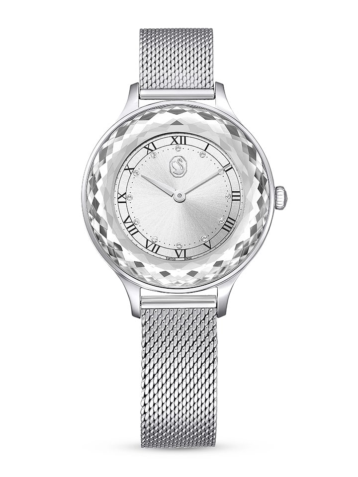 Swarovski Zegarek kwarcowy w kolorze srebrno-białym rozmiar: onesize