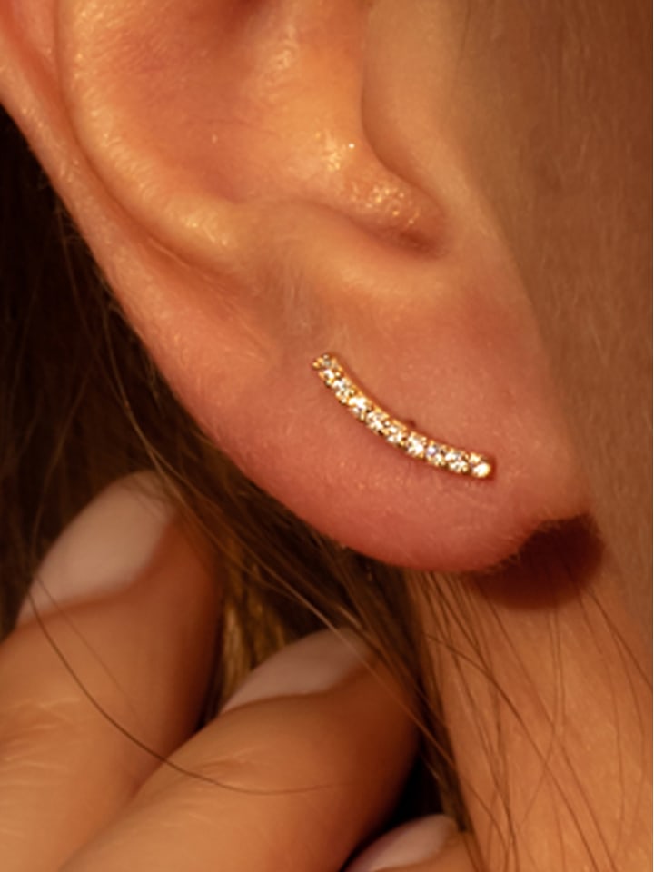 OR ÉCLAT Złote kolczyki-wkrętki z cyrkoniami rozmiar: onesize