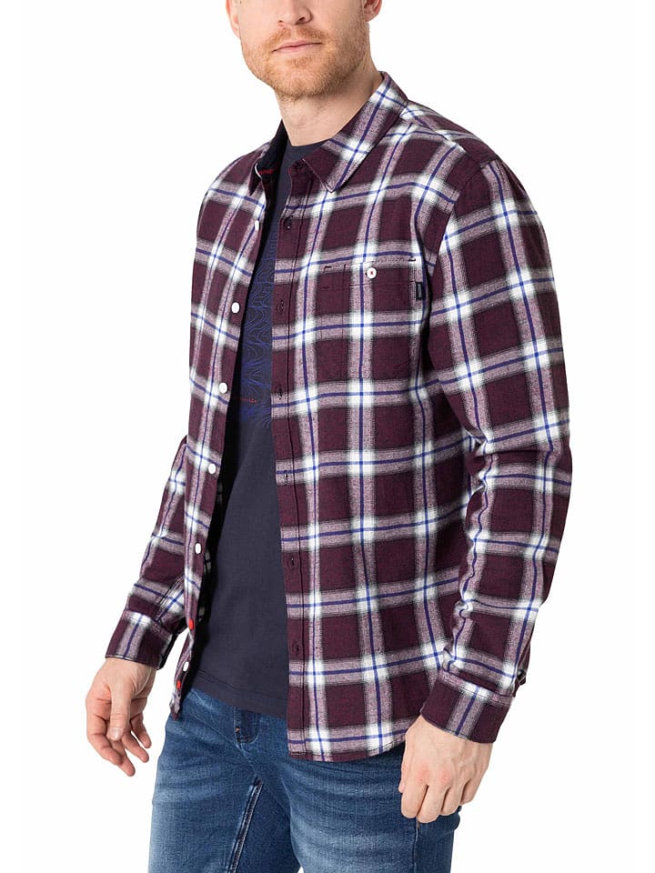 Timezone Koszula w kolorze bordowo-niebieskim rozmiar: L