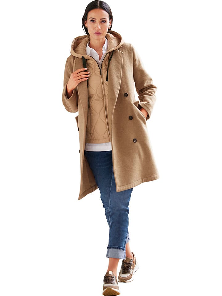 Heine Płaszcz zimowy w kolorze jasnobrązowym rozmiar: 38