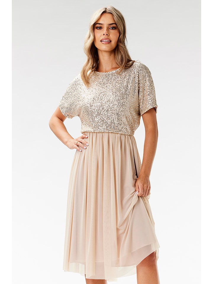 Awama Sukienka w kolorze beżowym rozmiar: XL