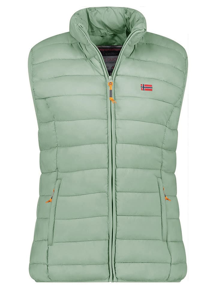 Geographical Norway Kamizelka pikowana "Vatikolor" w kolorze jasnozielonym rozmiar: XL