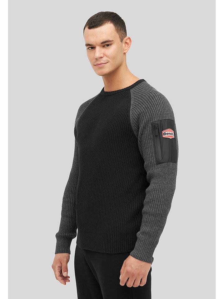 Bench Sweter "Hadlow" w kolorze szaro-czarnym rozmiar: 52