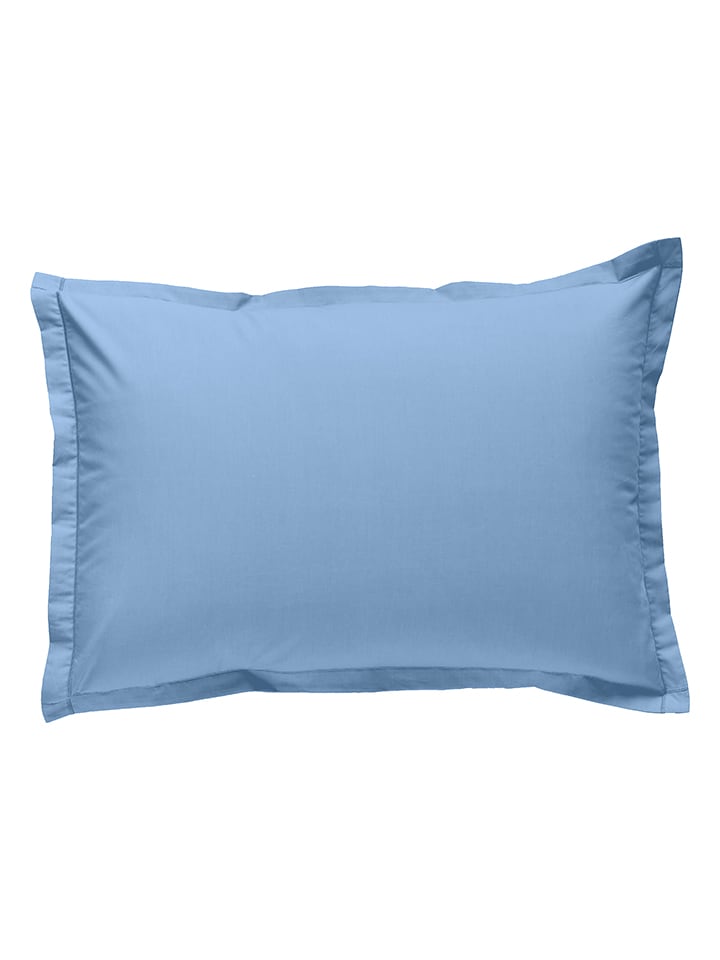 Soft by Perle de Coton Perkalowa poszewka w kolorze błękitnym na poduszkę rozmiar: 40x80 cm