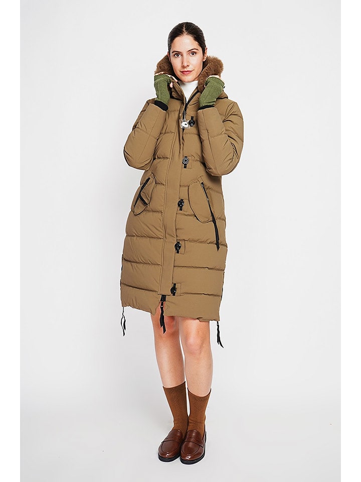 ASSUILI Płaszcz pikowany w kolorze jasnobrązowym rozmiar: 40