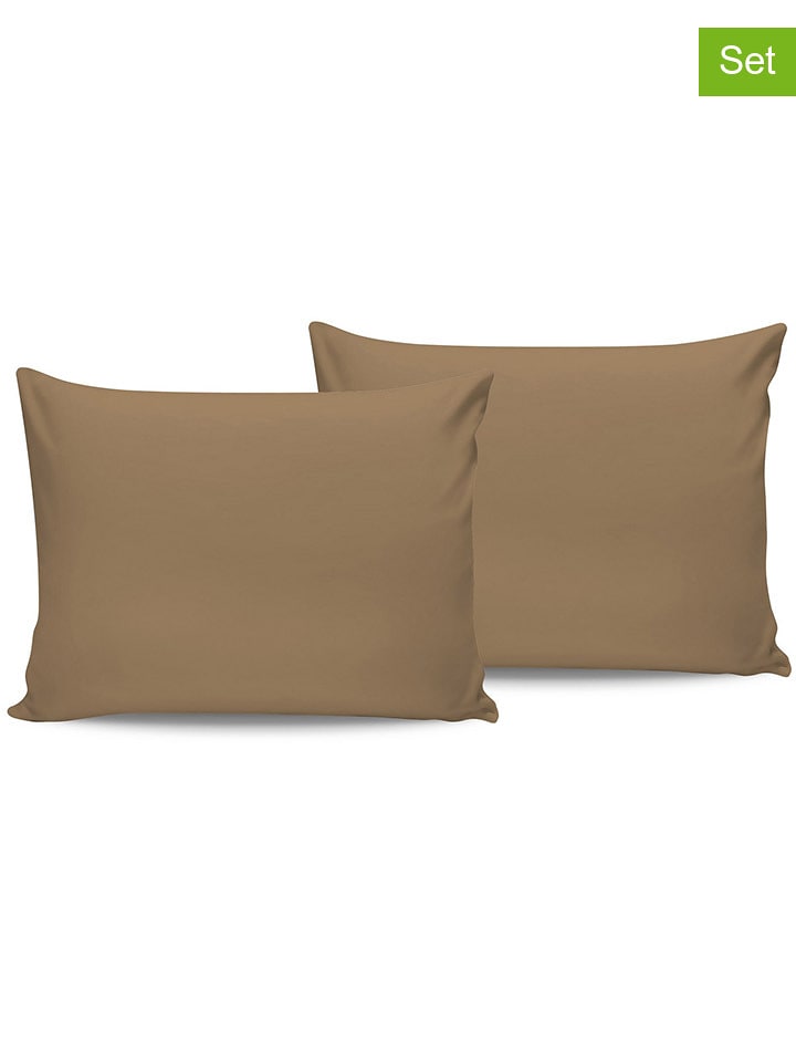 Elizabed Poszewki renforcè (2 szt.) w kolorze jasnobrązowym na poduszkę rozmiar: 60x60 cm