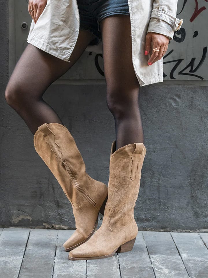 Belucci Kozaki w kolorze beżowym rozmiar: 39