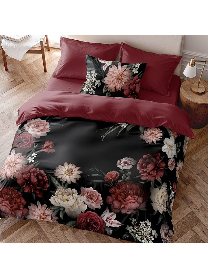 Pierre Cardin Perkalowa poszwa w kolorze czarno-fioletowym na kołdrę rozmiar: 260x240 cm