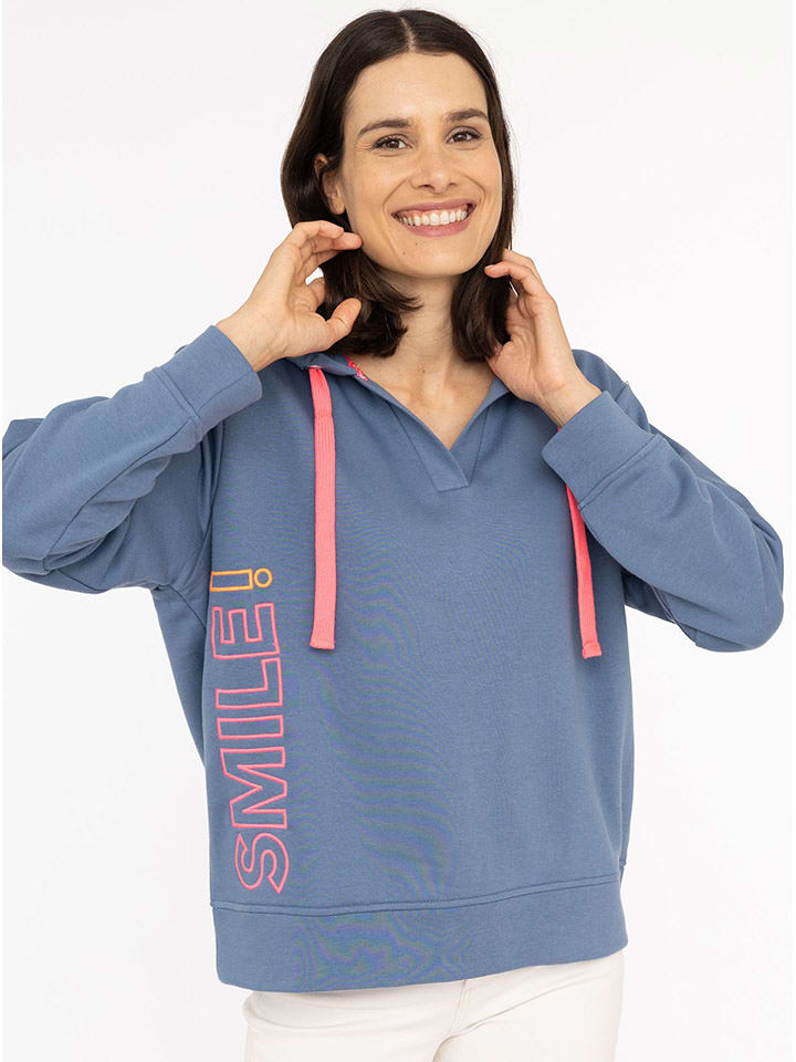 Zwillingsherz Bluza "Smile" w kolorze niebieskim rozmiar: S/M