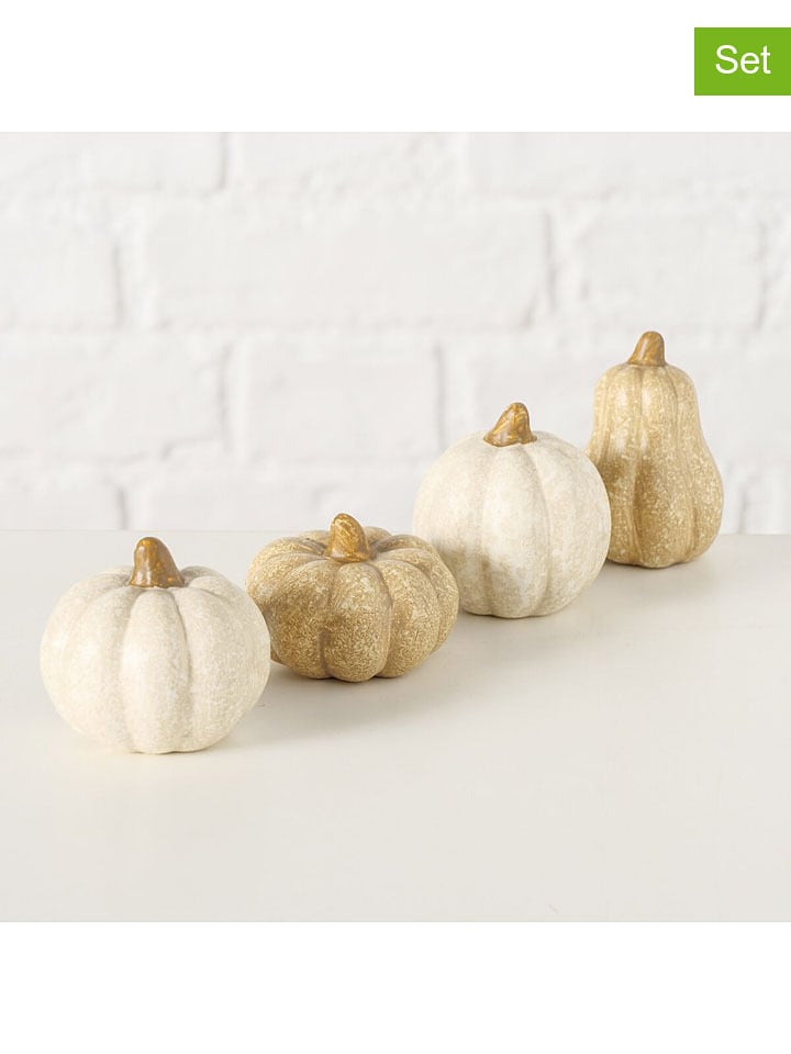 Boltze Dekoracje (4 szt.) "Pumpky" w kolorze kremowym rozmiar: onesize