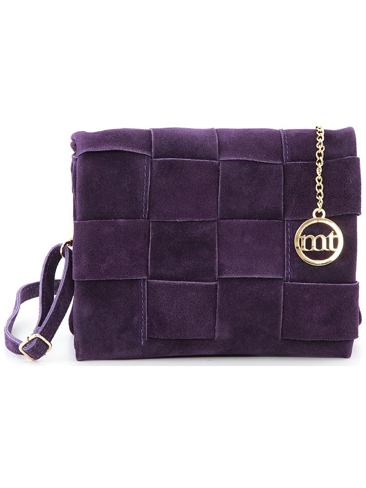 Mia Tomazzi Skórzana torebka "Empoli" w kolorze fioletowym - 23 x 17 x 5 cm rozmiar: onesize