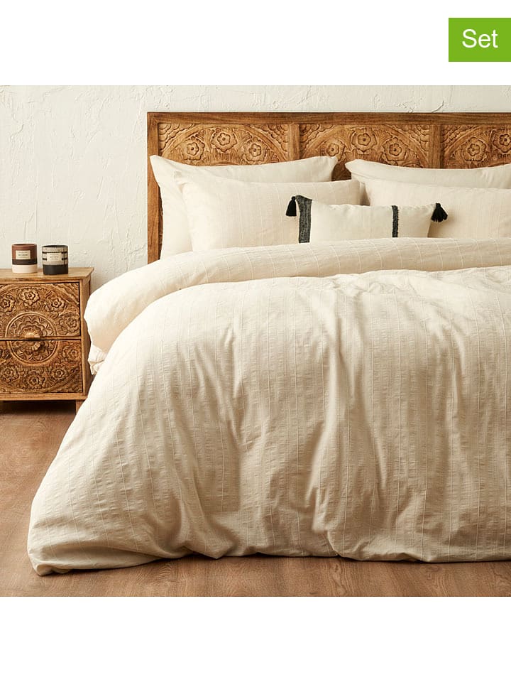 BELLA MAISON 4-częściowy komplet pościeli "Harvey" w kolorze beżowym rozmiar: 200x220 cm