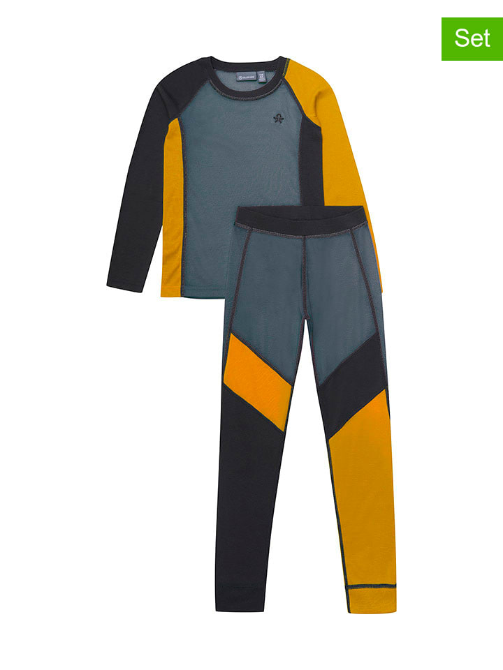 Color Kids 2-częściowy zestaw bielizny funkcyjnej w kolorze niebiesko-żółtym rozmiar: 152
