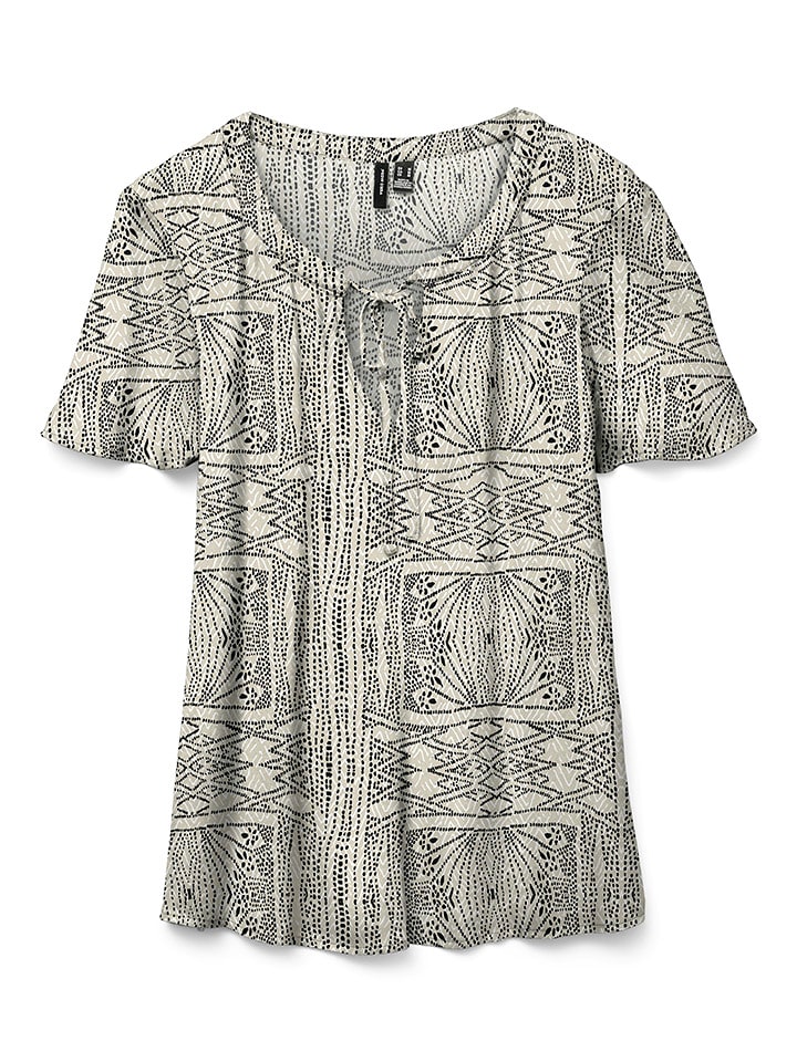 Vero Moda Bluzka w kolorze kremowo-czarnym rozmiar: L