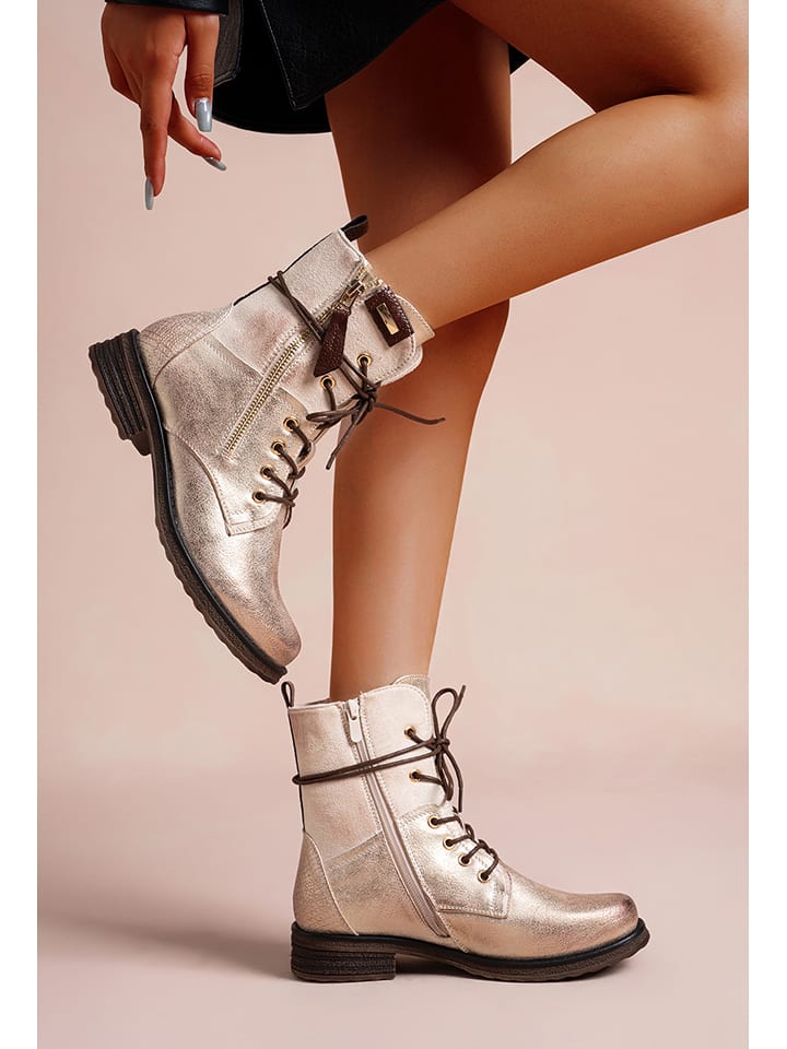 Foreverfolie Botki w kolorze złotym rozmiar: 39