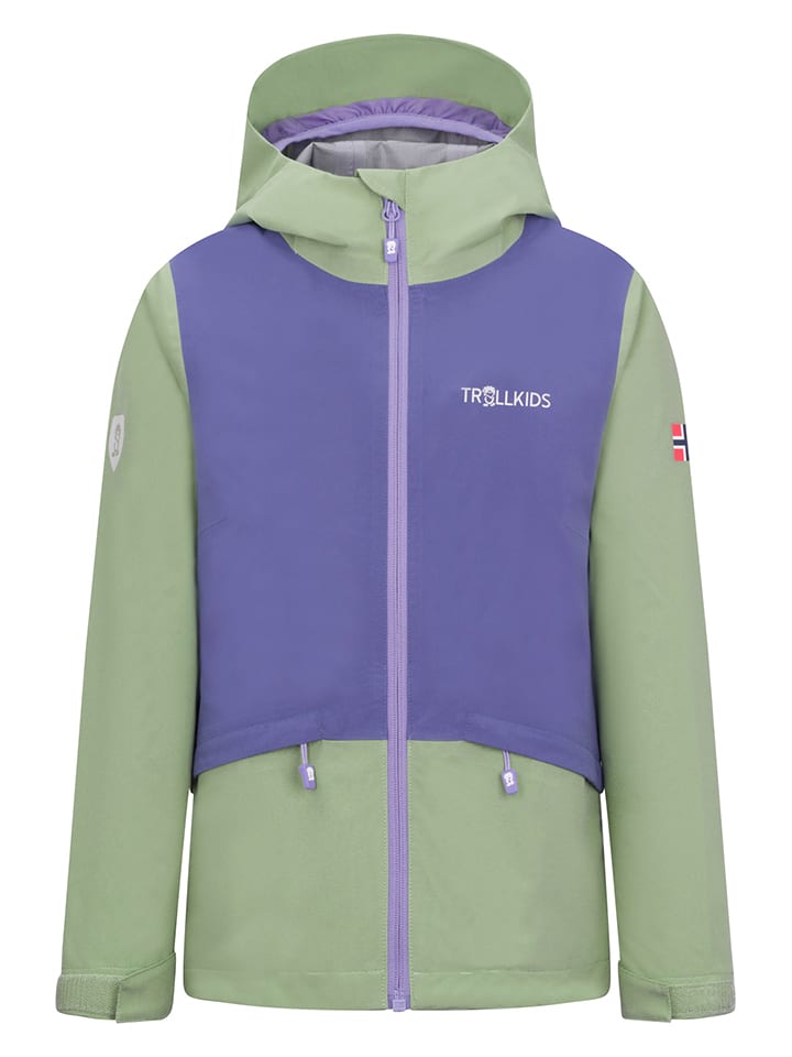 Trollkids Kurtka funkcyjna "Gjende" w kolorze zielono-fioletowym rozmiar: 128