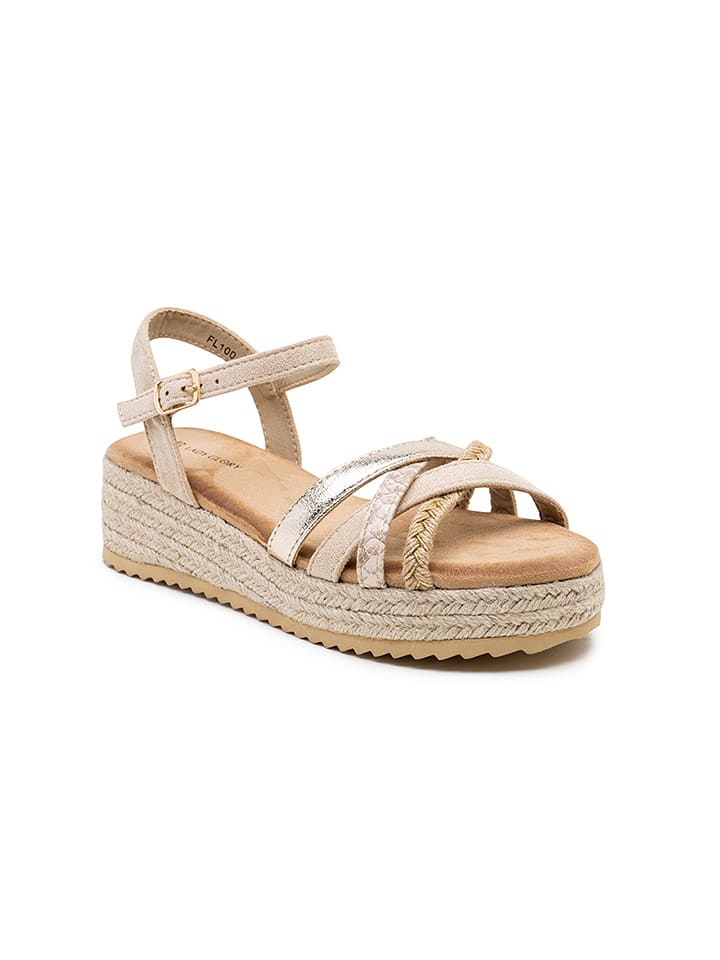 Foreverfolie Sandały w kolorze beżowym rozmiar: 38