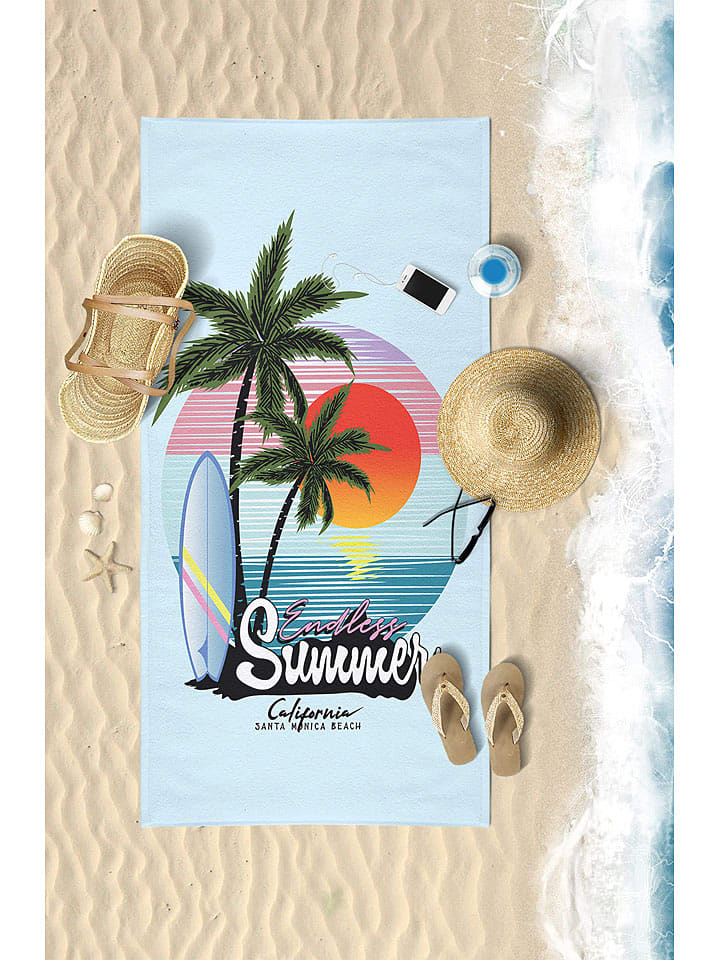 Samimi Ręcznik plażowy w kolorze błękitno-zielono-czerwonym - 150 x 75 cm rozmiar: onesize