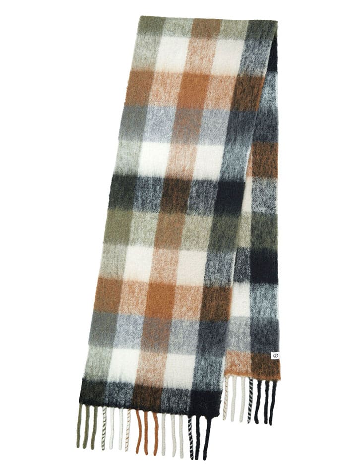 Becksöndergaard Wełniany szal "Check Anilopa" ze wzorem - 200 x 35 cm rozmiar: onesize