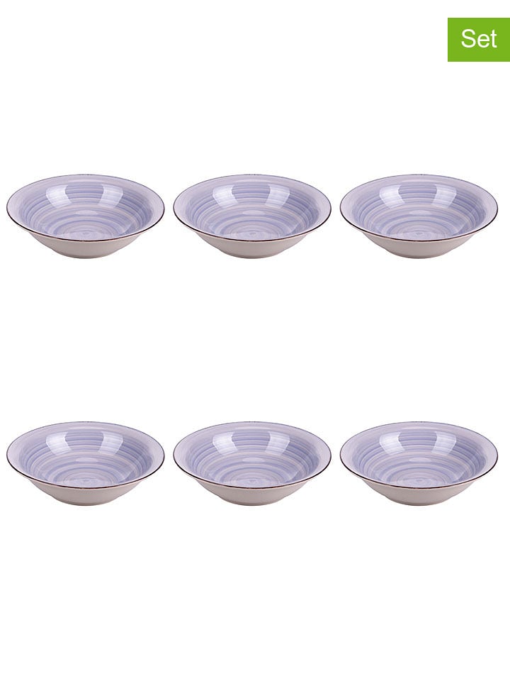 Villa d´Este Talerze głębokie (6 szt.) "Toni" w kolorze niebieskim - Ø 21 cm rozmiar: onesize