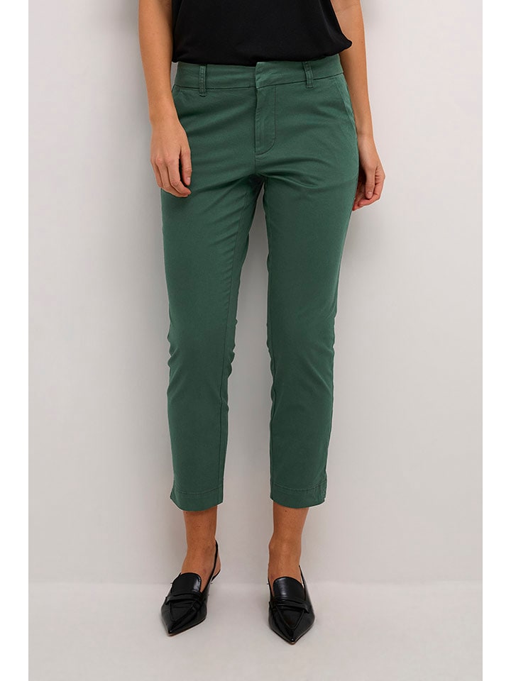 Kaffe Spodnie chino "Amette" w kolorze zielonym rozmiar: 36