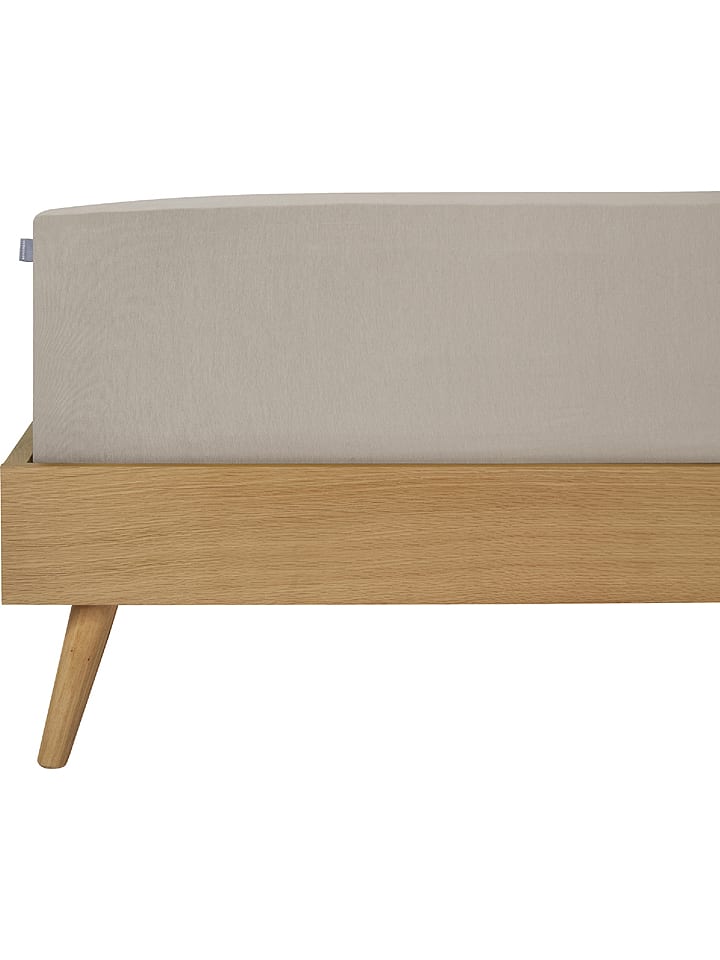 Schiesser Prześcieradło "Elli" w kolorze beżowym na gumce rozmiar: 100x200 cm