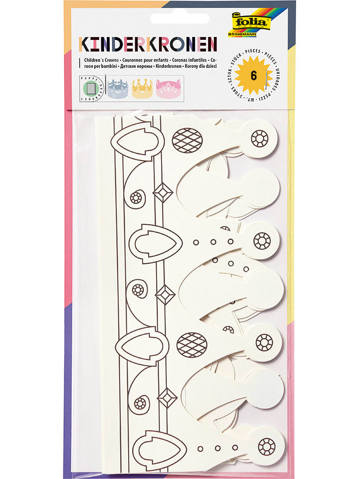 folia PAPER Korony w kolorze białym dla dzieci rozmiar: onesize