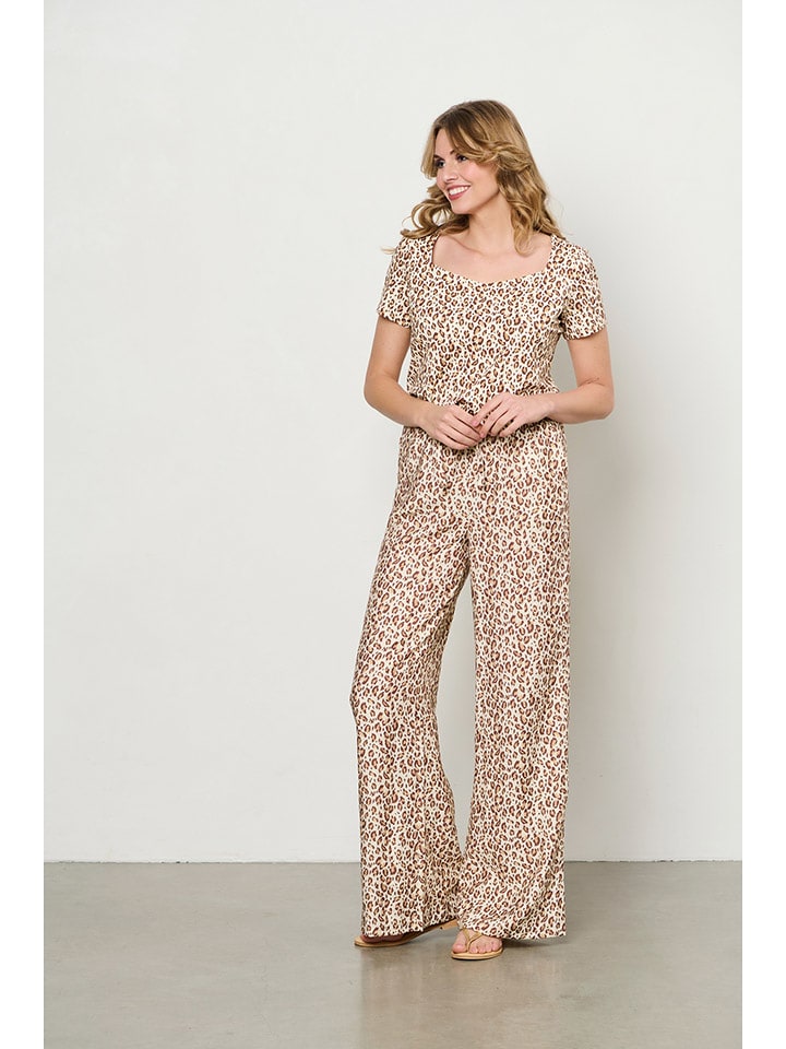 &Co Woman Spodnie "Avery" w kolorze beżowo-jasnobrązowym rozmiar: XXL